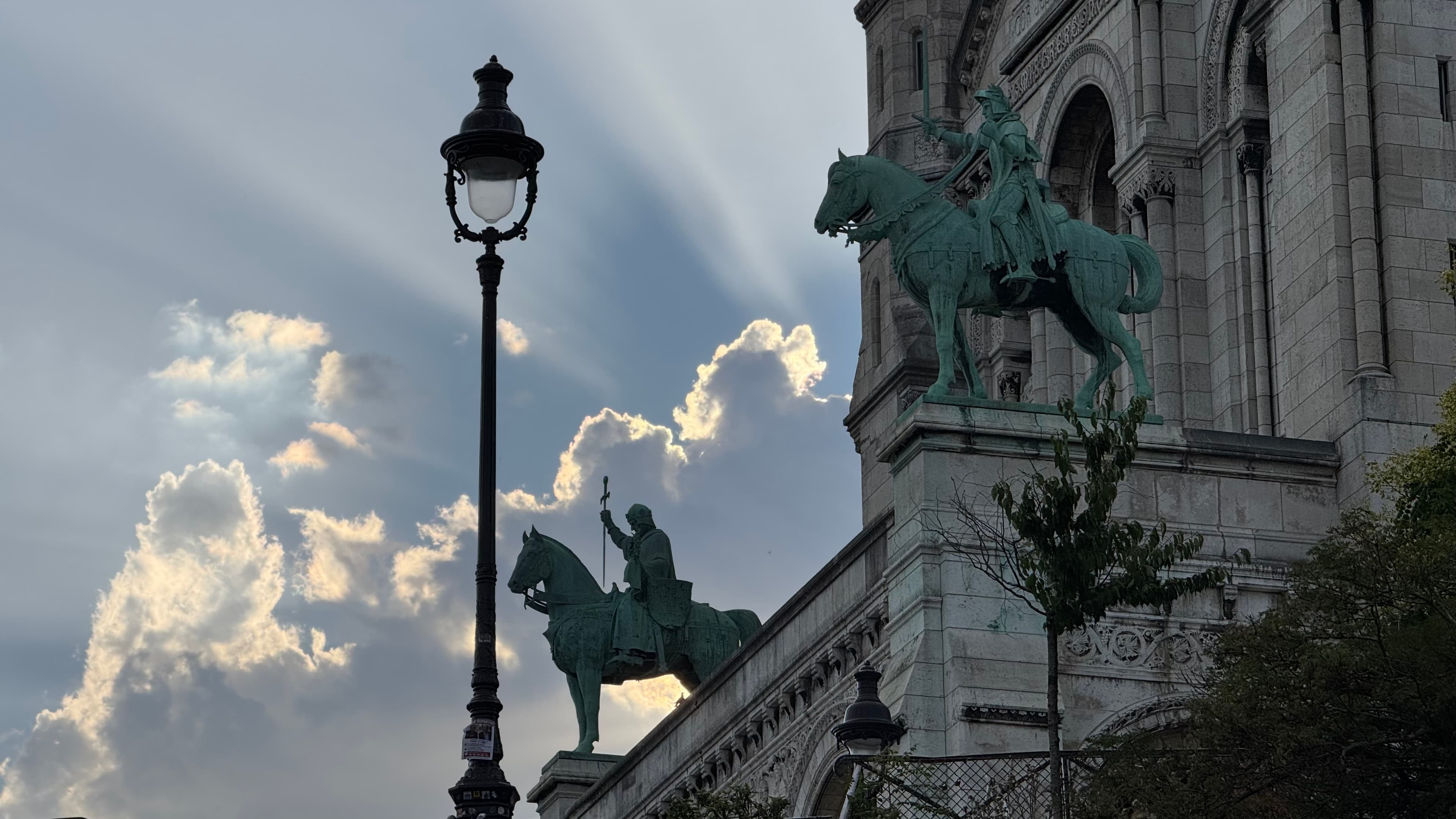 It was an interesting moment where the clouds added a dramatic touch to the scene of Sacre-Coeur Basilica entrance.