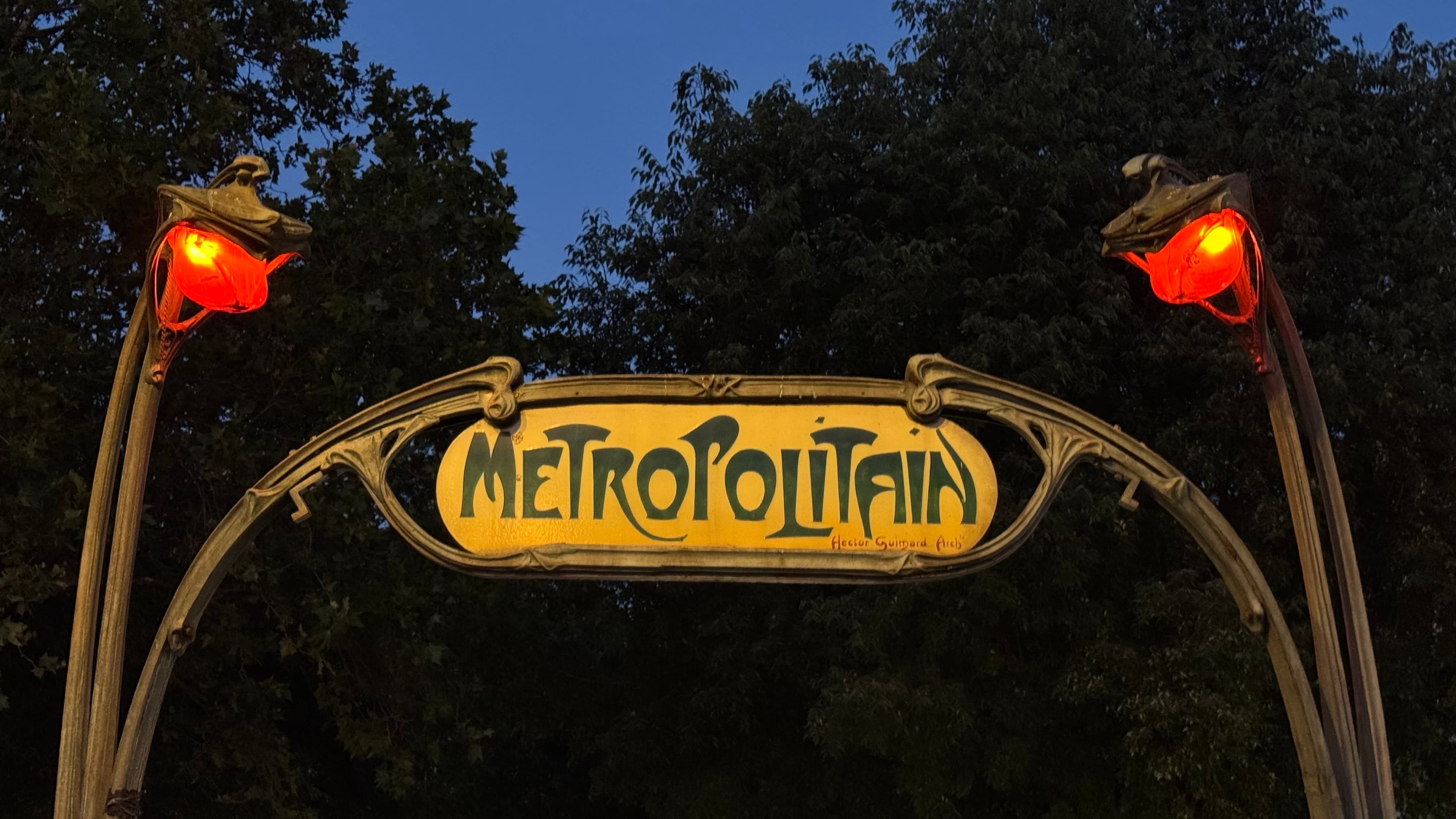 A classic from Paris, the gothic / Gaudi metro sign entrance.