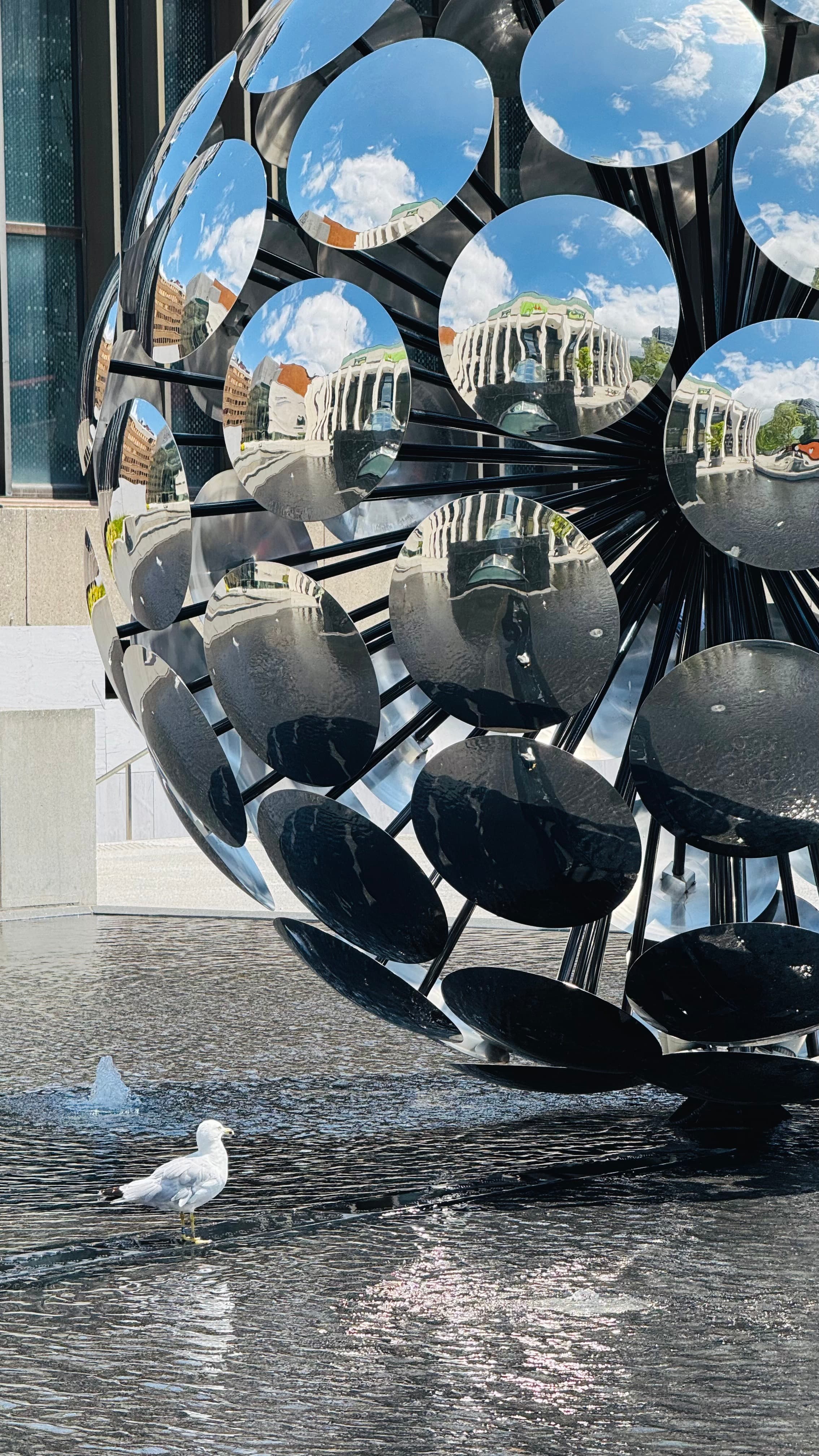A very strange art piece close to my office building. And a bird who just doesn’t care.
