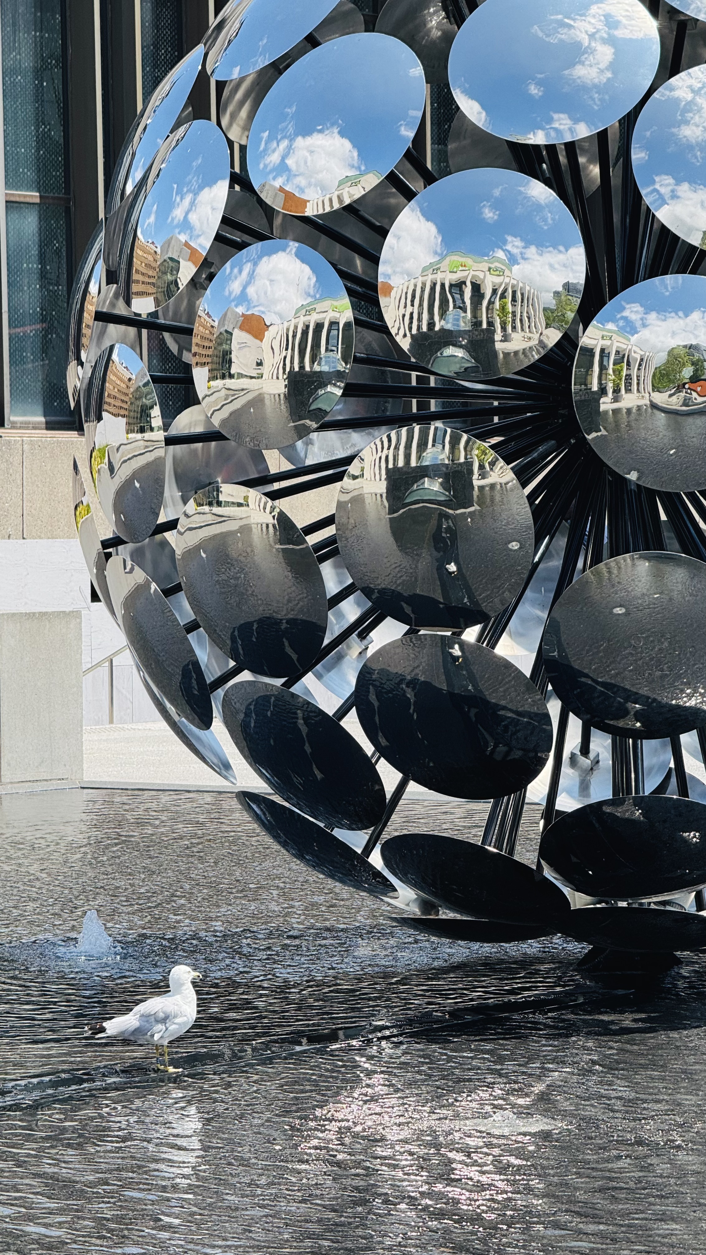 A very strange art piece close to my office building. And a bird who just doesn’t care.